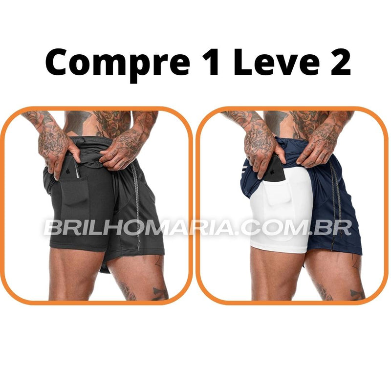 Short Profit® dupla camada COMPRE 1 LEVE 2